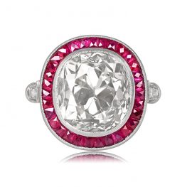 8.29ct Antique Cushion Cut Diamond Platinum Ring - Sussex Ring