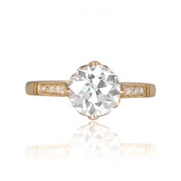 1.63ct Vintage Old European Cut Diamond Yellow Gold Engagement Ring TV 11930