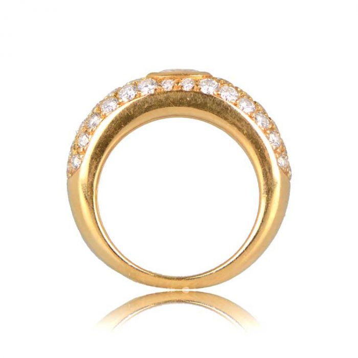 18k Yellow Gold Cartier and Diamond Dome Ring