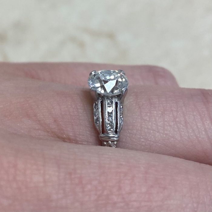 Old European Cut Diamond Platinum Ring 12327 F3