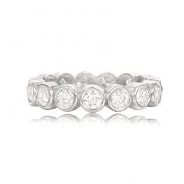 Bezel Set Platinum and Old European Cut Diamond Lancaster Band