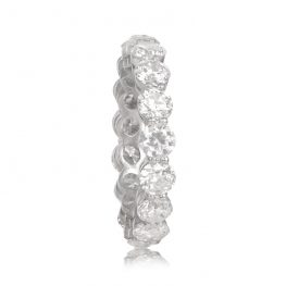 Old European Cut Diamond Shared Prong Band Top Side View Villanova Band