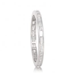 2mm Channel Set Baguette Band Top Side View Meadville Band
