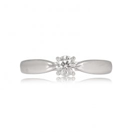 0.22ct Diamond Platinum Tiffany Ring Top View