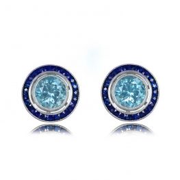 Aquamarine and Sapphire Earrings Westwood Earrings