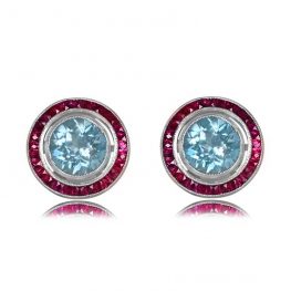 Ruby and Aquamarine Earrings Vail Earrings