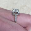 Geometric Under Gallery Diamond Engagement Ring Circa 194013445 F4