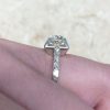 Retro 18k White Gold Edwardian Era Engagement Ring 13445 F6