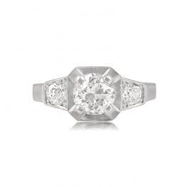 Square Mounting Old European Cut Ring - Lenoir Ring