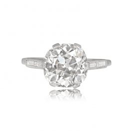 Antique 3.90ct Diamond Ring Boudry Ring Top View