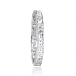 Platinum and Diamond Baguette Band Murica Band 2.5mm