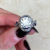 2.13ct Old European Cut Diamond French Cut Natural Sapphire Engagement Ring Circa 1910 13604 F5