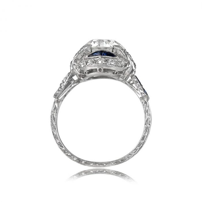 Platinum Edwardian Engagement Ring Bloomsburg Ring Side View 13604_SV