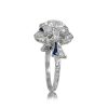 Sapphire and Diamond Engagement Ring Bow Tie Motif Circa 1910 Top Side View 13604_TSV