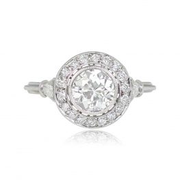 Old European Cut Diamond Halo Ring - Linda Ring 13663 TV