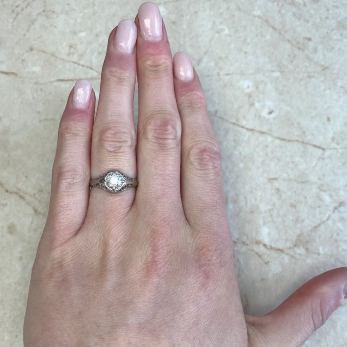 Art Deco Diamond And Platinum Eternity Band 13666 F1