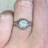 0.93ct Old European Cut Prong Set Diamond Center Stone Engagement Ring 13666 F2