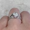 Dome Shaped Platinum Intricate Detail Engagement Ring 13666 F3