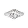 Antique Diamond and Platinum Ring Highbridge Ring Top View