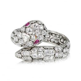 Veroli Ring Snake Motif Finger Wrap Platinum Diamond Ring13693-TV-1000PX