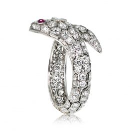 Finger Wrapped Snake Serpent Platinum Diamond Ring 13693-TVS-1000PX