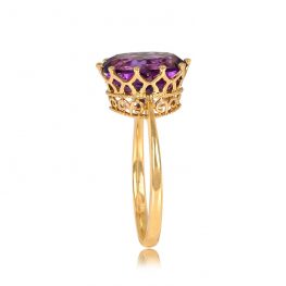 18k Yellow Gold Ten Prong Crown Setting Ring Aurora Ring 13721_TSV
