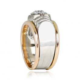 18k White and Yellow Gold Retro Ring - Andover Ring 13805 TSV