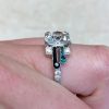 Emerald and Onyx Accented Shoulders Engagement Ring 13806 F4