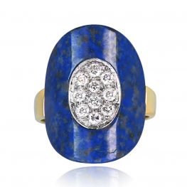 Vintage Italian Lapis Lazuli Cocktail Ring - Trivento Ring 13808 TV