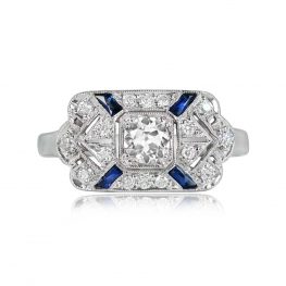 Platinum Old European Cut Diamond Ring - Fairbank Ring 13817 TV
