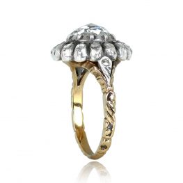 Georgian Era Rose Cut Diamond Cluster Engagement Ring 13831-TSV-1000PX