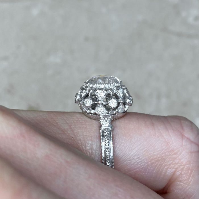 18k White Gold Mounting Vintage Buccellati Engagement Ring 13836-F4