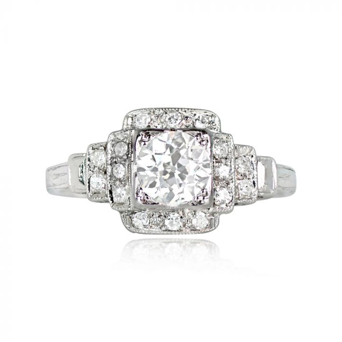 Vintage Art Deco Geometric Engagement Ring - Copenhagen Ring 13864 TV