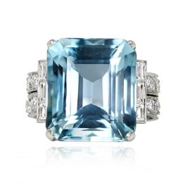 10.72ct Emerald Cut Aquamarine Diamond Ring - Sedgewick Ring 13942 TV