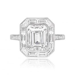 Emerald Cut Diamond Ring Colborne ring Top View