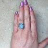 Natural Emerald Cut Prong Set Platinum Gemstone Ring 14097-F1