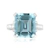 6.75ct Emerald Cut Aquamarine Cocktail Ring - Vermont Ring 14097 TV