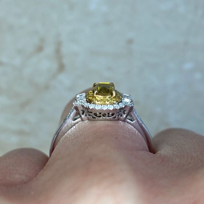 Open Work Under Gallery 18k White Gold Mounting Engagement Ring 14104 F3