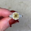 Diamond Double Halo Yellow Brown Center Diamond Engagement Ring 14105 F5