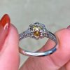 18k White Gold Mounting Yellow- Brown Diamond Engagement Ring 14105 F6