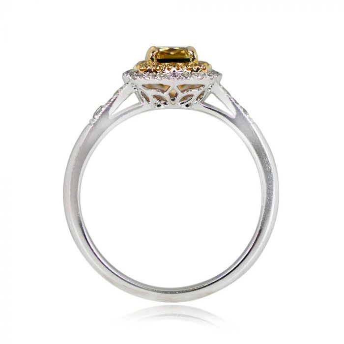 Yellow Brown Diamond Halo Engagement Ring - Somers Ring 14105 SV