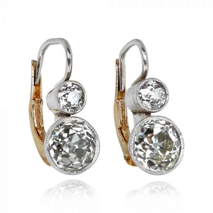 2.35ct Old European Cut Diamond Earrings - Belsize Earrings 14131 TSV