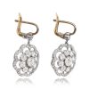 Edwardian Style Diamond Floral Halo Earrings - Excelsior Earrings 14178 TSV
