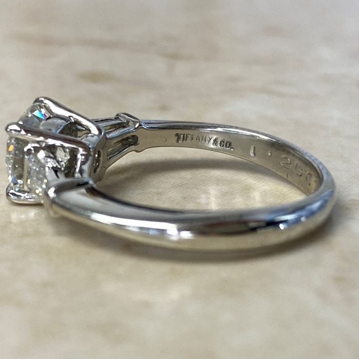 Platinum Hand Crafted Mounting Prong Set Tiffany & Co. Engagement Ring 14185 F7