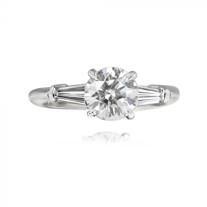 1.29ct Round Brilliant Cut Diamond Tiffany Engagement Ring - 14185 TV