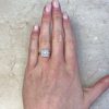 Vintage Two Tone Diamond Halo Retro Era Engagement Ring 14210 F1