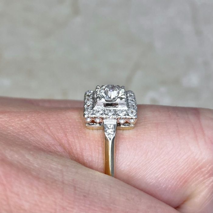 Hand Crafted Diamond Engagement Ring Retro Era Circa 1940 14210-F4