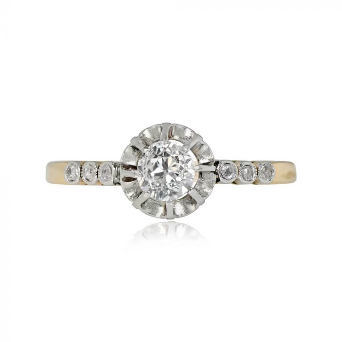 Antique Edwardian Old Mine Diamond Ring - Jersey Ring 14217 TV