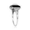 Antique Art Deco Diamond Onyx Ring - Crowley Ring 14265 TSV