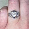 0.45ct Old European Cut Diamond Octagonal Bezel Set Engagement Ring 14348-F2